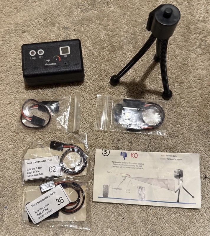 LapMonitor RC Lap Counter Multi User Timing System w/2 Transponder Tamiya/xray