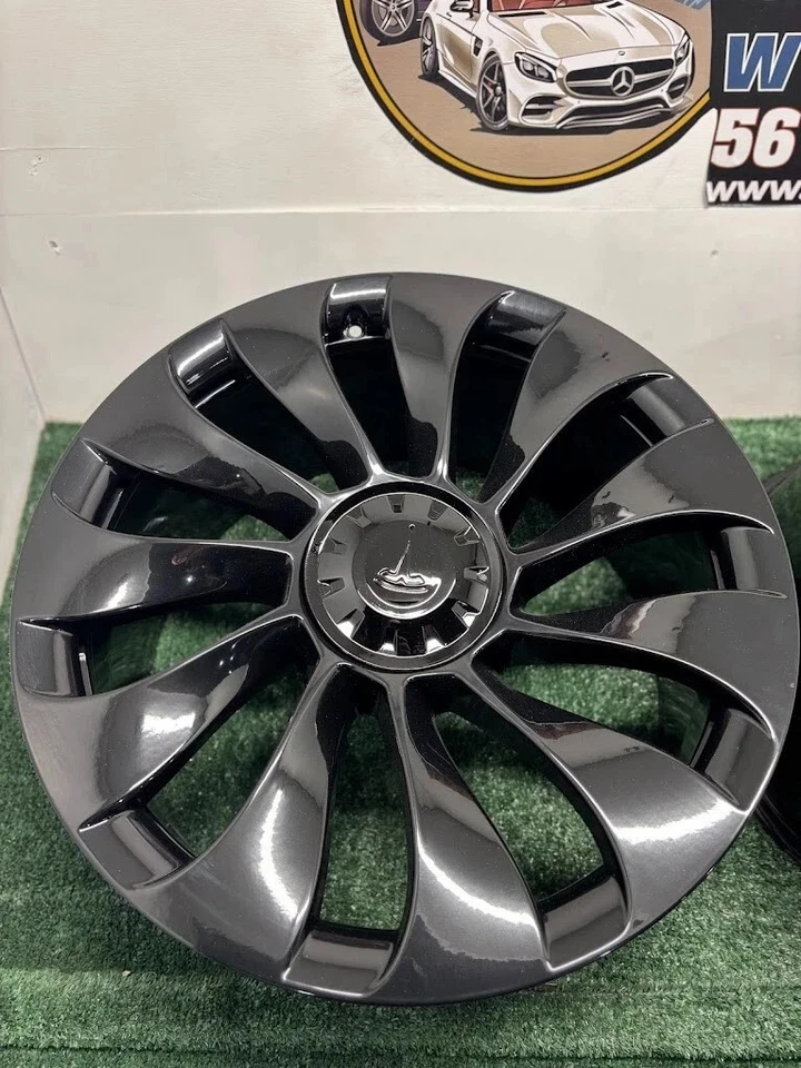 Оригинальный задний обод колеса 21x10,5 для Tesla модели Y Uberturbine 2020-2025 96931 глянцевый черный - Изображение 2 из 3