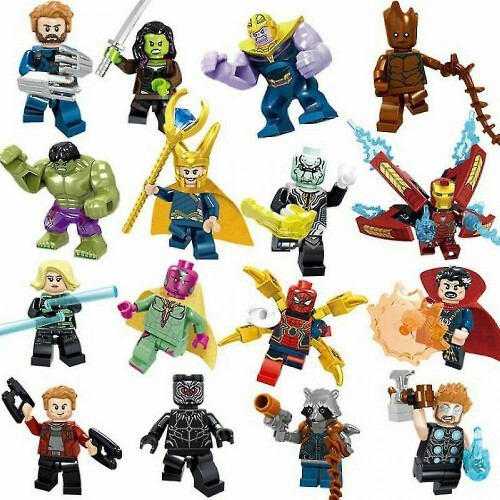 16 Pcs Super Hero Comic Mini Figures Dc Minifigure Gift Fits UK