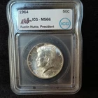 1964 Kennedy Half Dollar MS66 ICG signed by Austin Hutto