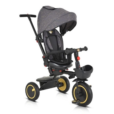 B-Ware Byox Dreirad Tricycle Orion faltbar, PU-Reifen, Schiebestange gelb