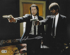 John Travolta Signed 11x14 Pulp Fiction Photo Beckett BAS Witnessed