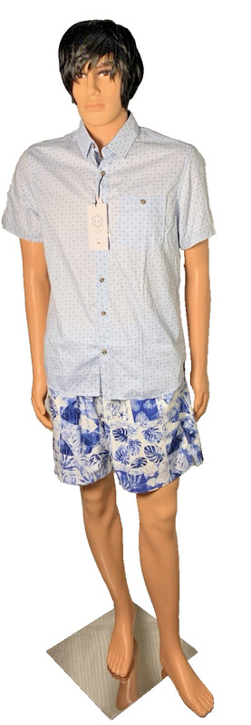 Level 10 Men's Shirt  Size Medium Culture Peached Poplin Short Sleeve New W/Tags