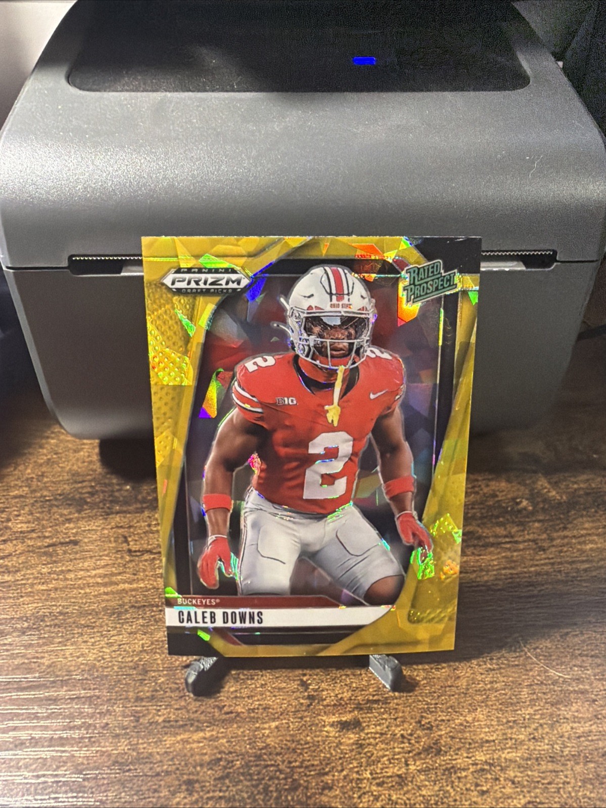 2025 Panini Prizm Draft Picks - Caleb Downs #159 Gold Ice Prizm (RC) Rookie