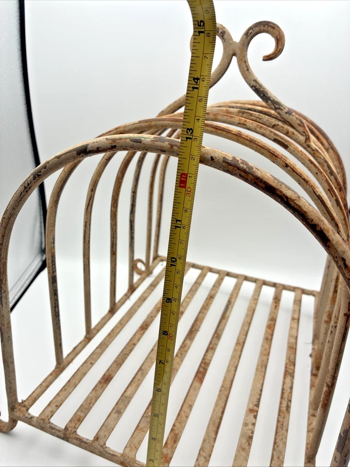 Porta discos de vinilo con pergamino francés estante cargador metal hierro forjado vintage Foto 4 de 4