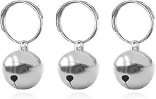 3 Pack Pet Bells for Dog Cat Collar Charm Pendant Silver-3