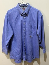 Tommy Hilfiger Regular Fit Button Up Cotton Dress Shirt Light Blue 16-1/2 32-33