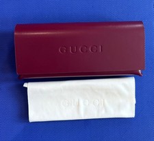 GUCCI Glasses CASE Red LEATHER SUNGLASSES OPTICAL CASE CLOTH