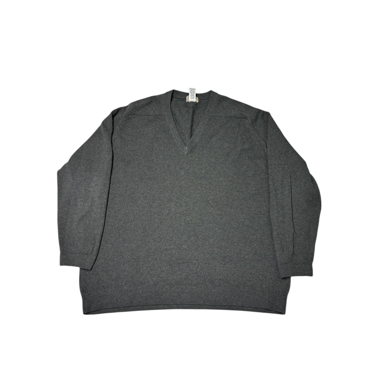 LLBean Mens XL Reg Dark Gray V Neck Lambswool Sweater Quality Guaranteed