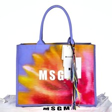 Borsa MSGM Maxi Margherita Tela Tote Bag Multicolore Cotone Autentica Borsa Grande