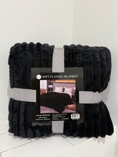 Image of Faux Fur Luxury King Blanket Throw - Black
