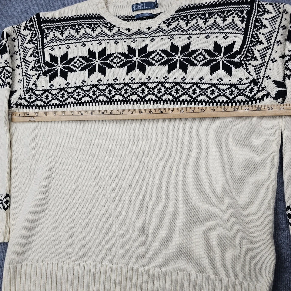 Suéter Polo Ralph Lauren De Colección Para Hombres 3XLT Marfil Isla Justa Cachemira Angora Acogedor Foto 4 de 4