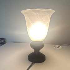 Black  White Table Lamp, Corded Power, Wall Switch Control, Adults
