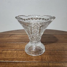 Vintage Imperial Glass Whirling Star Pressed Glass Punch Bowl Base Centerpiece 