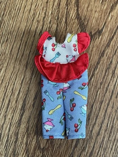 Vtg Barbie Kelly doll overalls jumpsuit Sundae ICE CREAM cherries birthday EUC!!