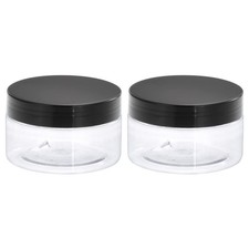 uxcell Round Plastic Jars with Black Screw Top Lid, 7oz/ 200ml 200ml, Clear