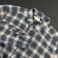 Culturata Shirt Mens XXL 18 46 Blue Windowpane Button Up Tailored Fit Italy Made