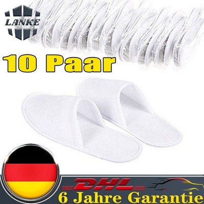 10Paar Einweg Hausschuhe Gästeschuhe Pantoffeln für Hotel Spa Hotelslipper DHL S