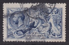 SG411 10/- Deep Blue De La Rue GU(293)