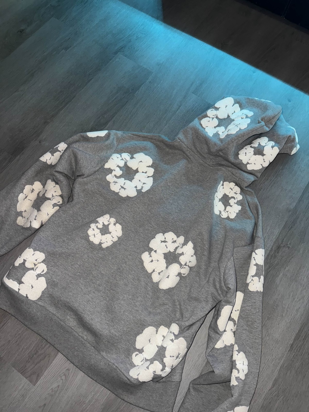 Denim Tears Hoodie Men's Size L Grey Pullover Sweatshirt 100% Authentic