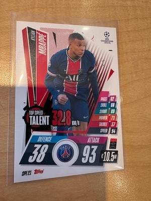 2020-21 Topps Match Attax UCL Extra - Kylian Mbappe -Top Speed Talent #SPE 21
