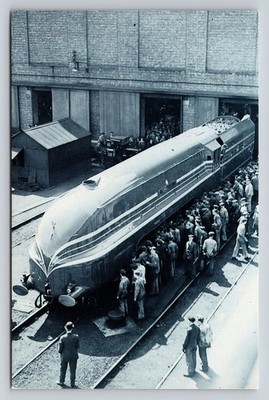LMS Coronation Scot Steam Locomotive 6220 May 1937 Streamlined Train Postcard