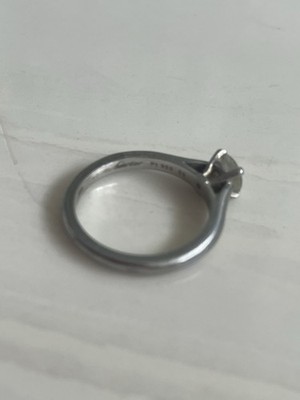 Cartier Platinum Solitaire Diamond Engagement Ring Round White Size 53