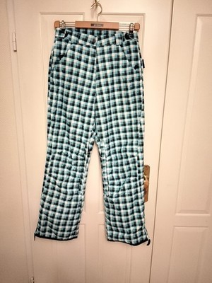 Crane Thinsulate Blau Weiß Türkis Schwarz kariert Gr. M 40/42 Skihose Top Zust