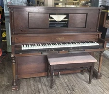 Lovely Antique GULBRANSEN Upright PLAYER PIANO - Works But Needs Some Work