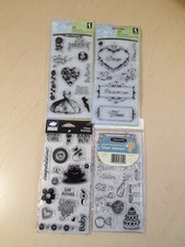 4 Clear Stamp Sets, Scrapbooking Card Making, Wedding, Baby,Love, Friendship
