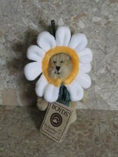 Retired Boyds Bear Mini Daisey Flower Peeker Plush 4" Head Bean Ornament Tags