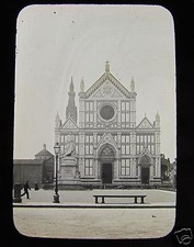 Glas Magic Windlicht Dia SANTA CROCE FLORENCE UM 1900 ITALIEN
