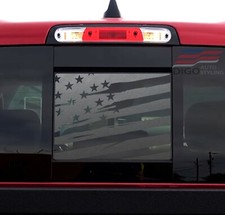 Fits 2009-2026 Dodge Ram Back Middle Window Distressed American Flag Decal