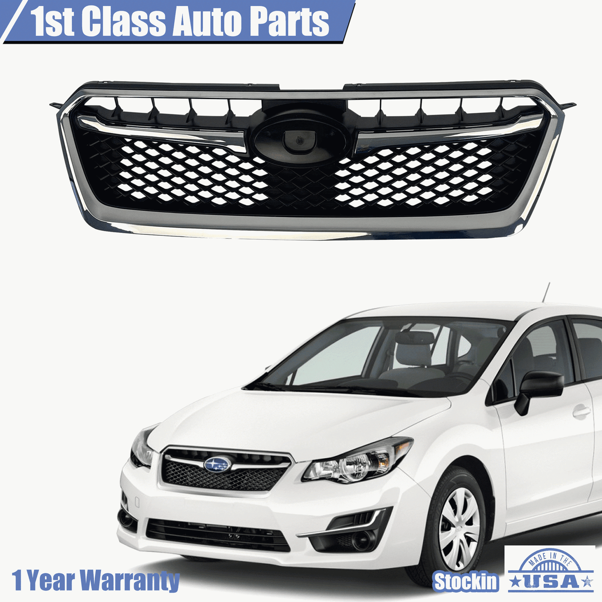 Front Grille w/ Moulding Trim whole Set For 2012-2016 Subaru
