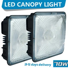 2Pcs 70W LED Canopy Gas Station Ceiling Lights, 5500K 8400LM, Parking Garage LED