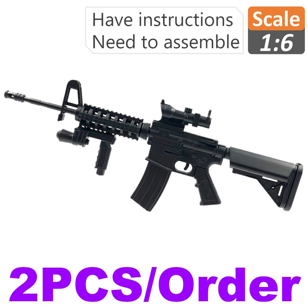 1:6 Scale Model Assembly Sniper Rifle Gun 4D Black MK18 For 12