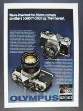 1978 Olympus OM1 OM2 35mm Cameras color photo vintage print Ad
