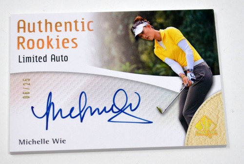 MICHELLE WIE 2014 UPPER DECK SP AUTHENTIQUE ROOKIES LIMITED SUR CARTE AUTO /25 - Photo 1 sur 2