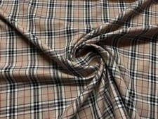 Scottish Tartan CHECK Fabric Material DESIGN 25 BEIGE CHECK