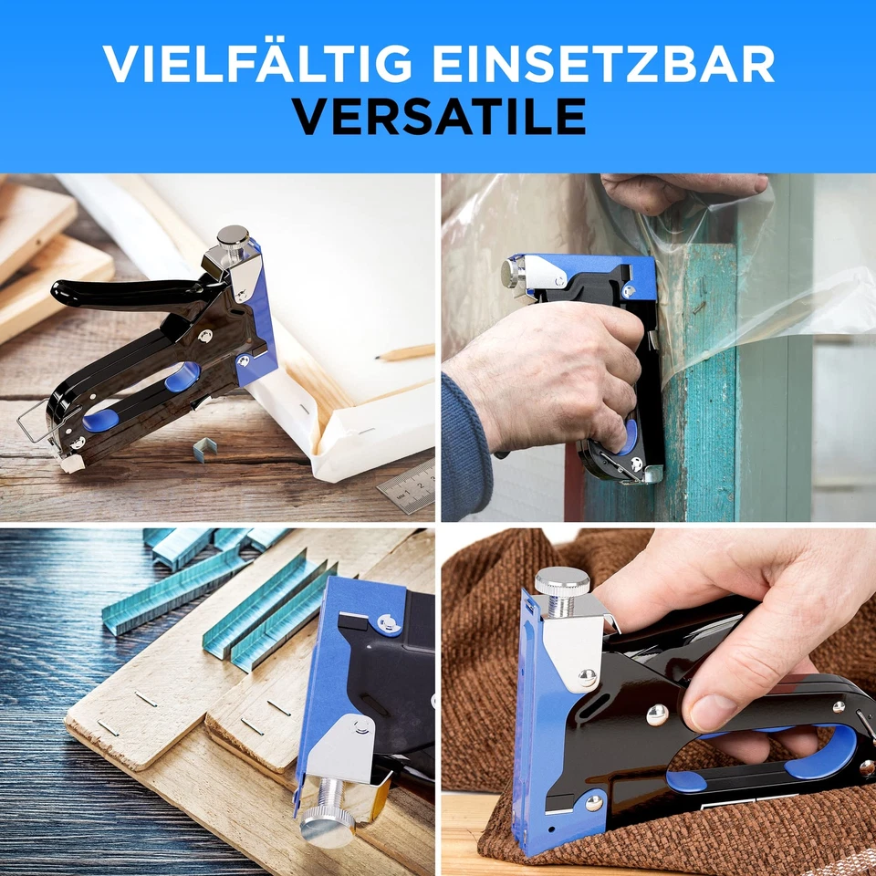 Handtacker Set - TÜV GS geprüft - Tacker für Holz Stoff Möbel Dachpappe - 150... - Bild 3 von 4