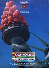 1993 Jolly Rancher Candy PRINT AD Statue Liberty VTG 1990s Taste Fruit Squared