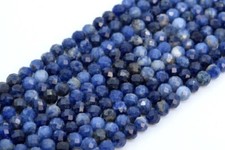 Natural Blue Sodalite Beads Grade AAA Faceted Round Gemstone Loose Beads 3/4/5MM