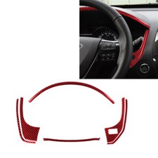 6pcs For Ford Explorer 2011-2014 Red Carbon Fiber Instrument Surround Cover Trim
