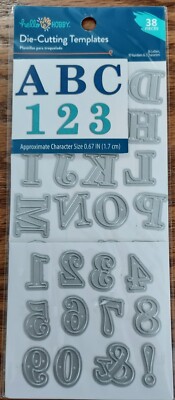 Hello Hobby Die-Cutting Templates, 38 Piece Set - Alphabet & Numbers NEW