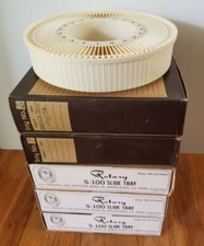 Vintage S-100 Rotary Slide Trays Carousel Holds 100 2 x 2 Slides Lot of 5