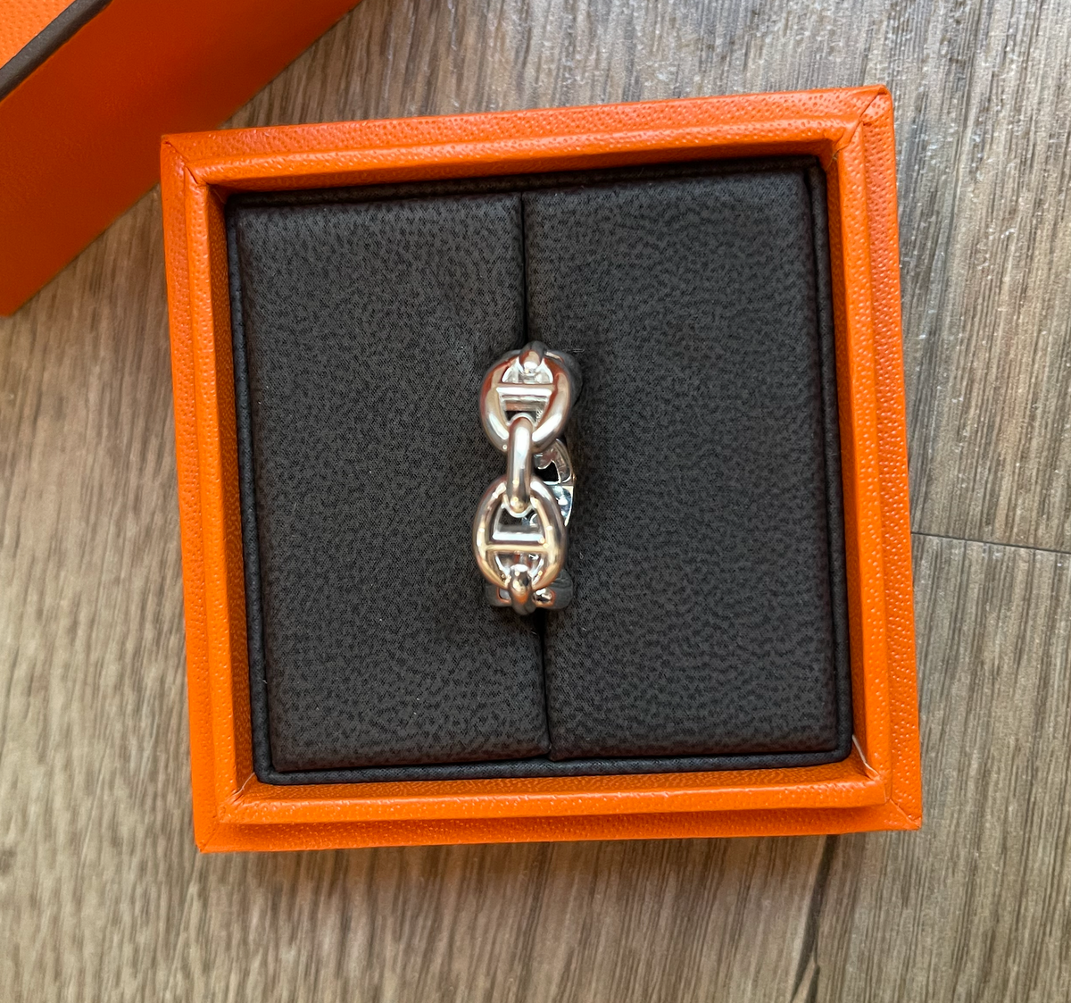 HERMES PARIS CHAINE D'ANCRE ENCHAINEE RING SOLID 925 HERMES PARIS CHAINE D'ANCRE ENCHAINEE RING SOLID 925