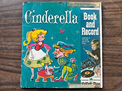 Vintage 1960's Cinderella-45 RPM Vinyl-Album-LP-Record & Book