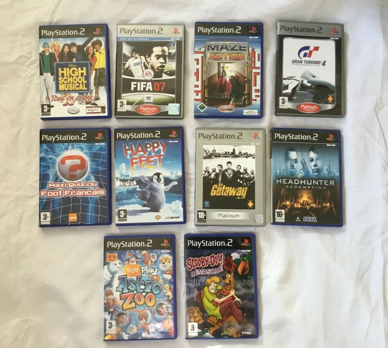 10 JEUX POUR PS2 ETAT COMME NEUF THE GETAWAY / GRAN TURISMO 4 / MAZE ACTION ...