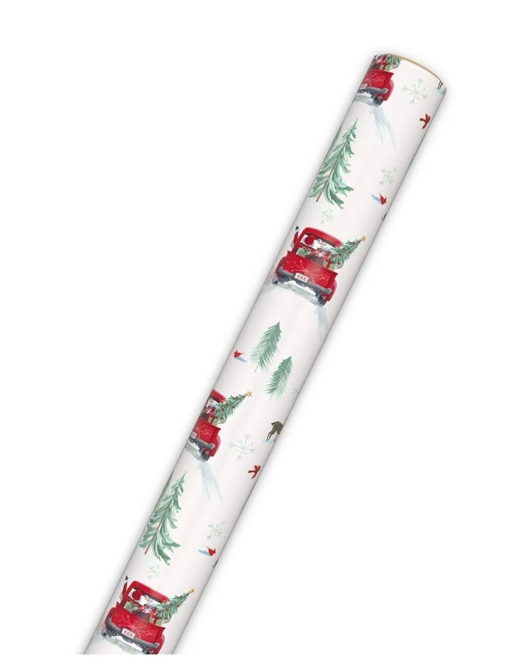 Hallmark Wrapping Paper Christmas Santa in Red Truck 22.5 sq ft Roll Holiday - Image 4 of 4