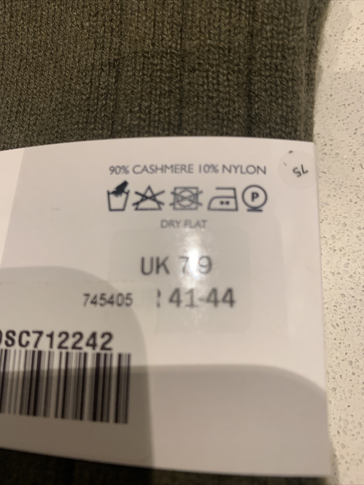 Johnstons of Elgin Hommes Chaussettes Cachemire Kaki Vert Chaud Épais